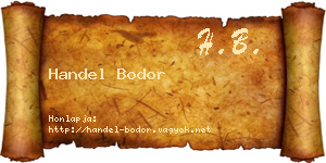 Handel Bodor névjegykártya